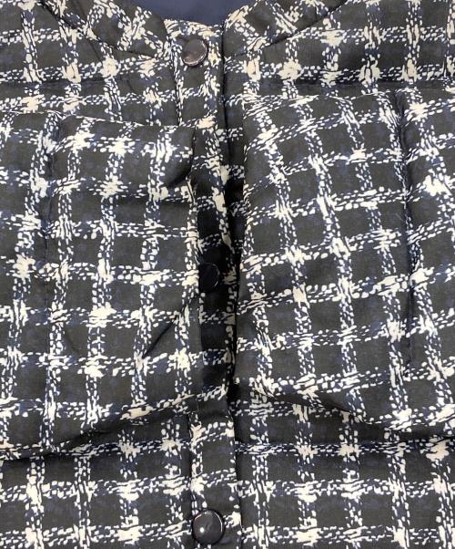 LINTON（リントン）LINTON (リントン) ノーカラー中綿ジャケット ネイビー×ホワイト サイズ:Mの古着・服飾アイテム