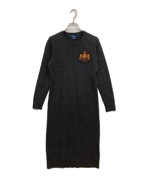 POLO RALPH LAUREN（ポロ・ラルフローレン）POLO RALPH LAUREN (ポロ・ラルフローレン) ウールカシミヤニットワンピース グレー サイズ:Sの古着・服飾アイテム