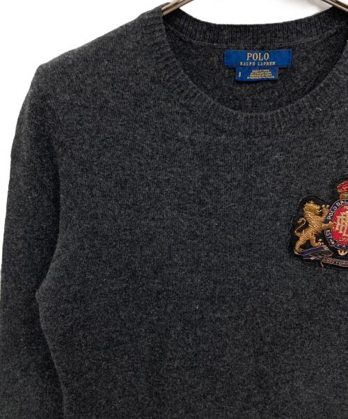 POLO RALPH LAUREN（ポロ・ラルフローレン）POLO RALPH LAUREN (ポロ・ラルフローレン) ウールカシミヤニットワンピース グレー サイズ:Sの古着・服飾アイテム