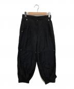 LOEWEロエベ）の古着「ダブルニーリネン混パンツ」｜ブラック