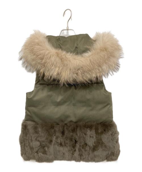 Diagram GRACE CONTINENTAL（ダイアグラム グレースコンチネンタル）Diagram GRACE CONTINENTAL (ダイアグラム グレースコンチネンタル) ファー付きダウンベスト カーキ サイズ:Sの古着・服飾アイテム