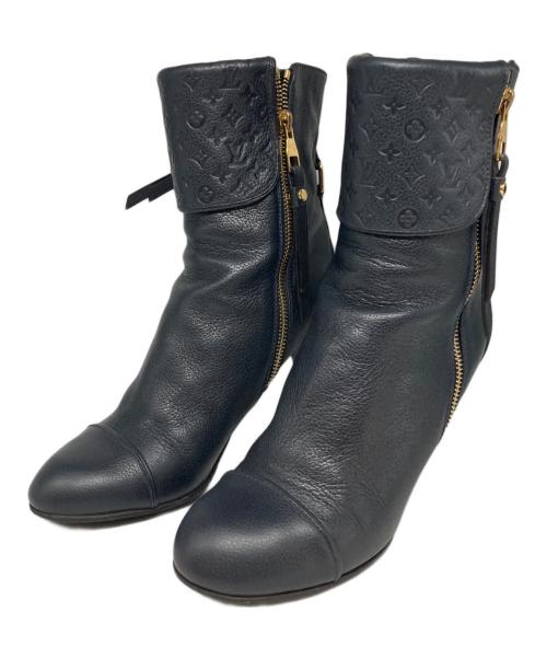 LOUIS VUITTON（ルイ ヴィトン）LOUIS VUITTON (ルイ ヴィトン) レザーアンクルブーツ ネイビー サイズ:37の古着・服飾アイテム
