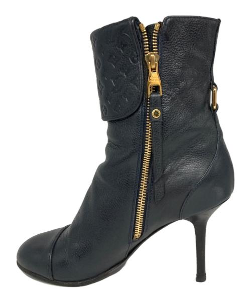 LOUIS VUITTON（ルイ ヴィトン）LOUIS VUITTON (ルイ ヴィトン) レザーアンクルブーツ ネイビー サイズ:37の古着・服飾アイテム