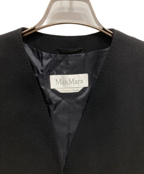 MaxMara（マックスマーラ）MaxMara (マックスマーラ) ノーカラージャケット ブラック サイズ:40の古着・服飾アイテム