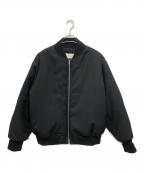 JIL SANDERジルサンダー）の古着「レザーエルボーパッチ中綿ジャケット」｜ブラック