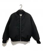 JIL SANDERジルサンダー）の古着「レザーエルボーパッチ中綿ジャケット」｜ブラック