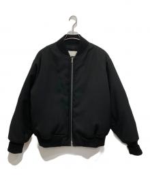 JIL SANDER（ジルサンダー）の古着「レザーエルボーパッチ中綿ジャケット」｜ブラック