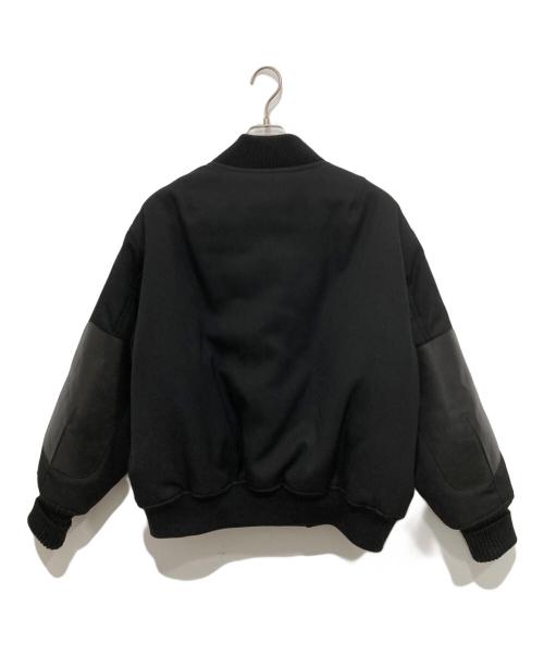 JIL SANDER（ジルサンダー）JIL SANDER (ジルサンダー) レザーエルボーパッチ中綿ジャケット ブラック サイズ:44の古着・服飾アイテム