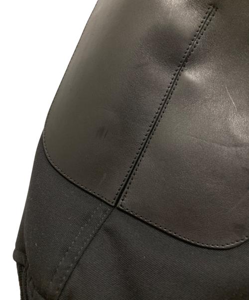 JIL SANDER（ジルサンダー）JIL SANDER (ジルサンダー) レザーエルボーパッチ中綿ジャケット ブラック サイズ:44の古着・服飾アイテム