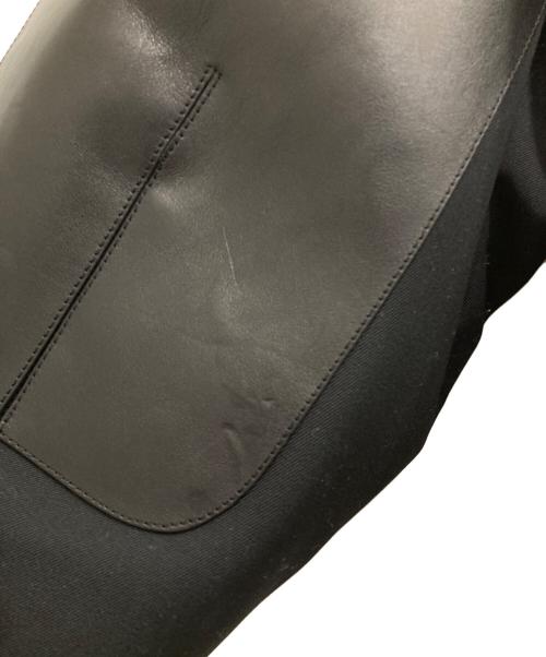 JIL SANDER（ジルサンダー）JIL SANDER (ジルサンダー) レザーエルボーパッチ中綿ジャケット ブラック サイズ:44の古着・服飾アイテム