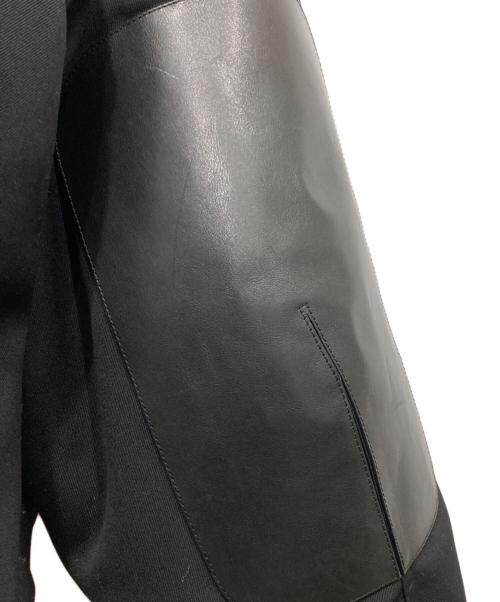 JIL SANDER（ジルサンダー）JIL SANDER (ジルサンダー) レザーエルボーパッチ中綿ジャケット ブラック サイズ:44の古着・服飾アイテム