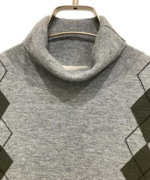 IENA（イエナ）IENA (イエナ) ライトウールアーガイルニット グレー サイズ:Fの古着・服飾アイテム