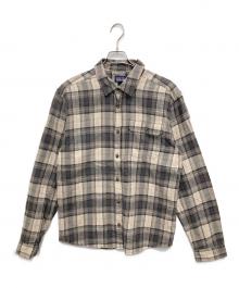 Patagonia（パタゴニア）の古着「メンズ・ロングスリーブ・ライトウェイト・フィヨルド・フランネル・シャツ」｜ベージュ