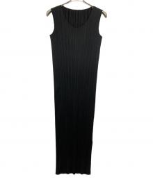 PLEATS PLEASE（プリーツプリーズ）の古着「ノースリーブワンピース」｜ブラック