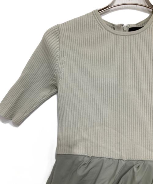 LOUNIE（ルーニー）LOUNIE (ルーニー) kanako sato (カナコ サトウ) タフタドッキングニットワンピース グリーン サイズ:Fの古着・服飾アイテム