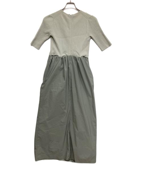 LOUNIE（ルーニー）LOUNIE (ルーニー) kanako sato (カナコ サトウ) タフタドッキングニットワンピース グリーン サイズ:Fの古着・服飾アイテム