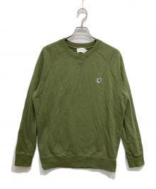 maison kitsune（メゾンキツネ）の古着「フォックスヘッドパッチ付きスウェット」｜カーキ