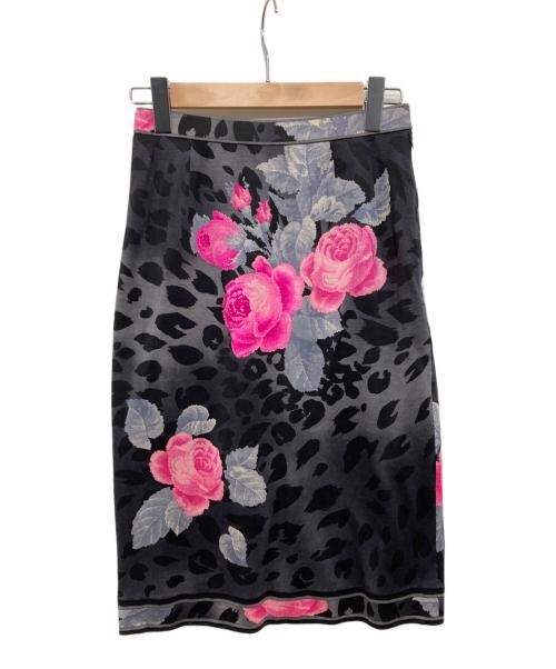 LEONARD（レオナール）LEONARD (レオナール) レオパードタイトスカート ブラック サイズ:70の古着・服飾アイテム