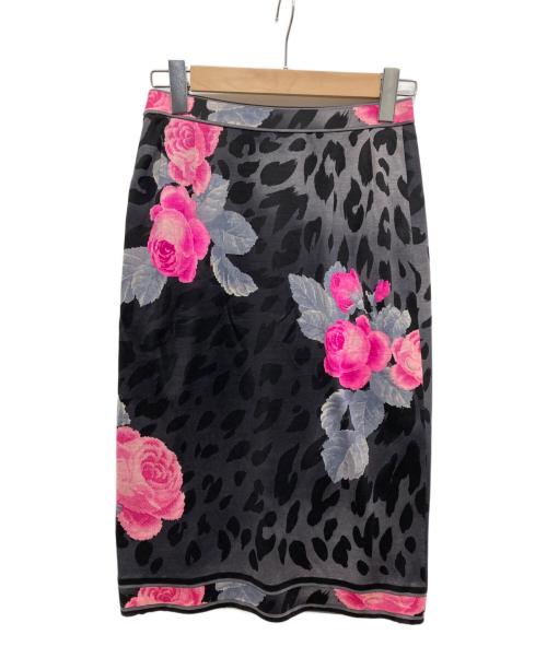 LEONARD（レオナール）LEONARD (レオナール) レオパードタイトスカート ブラック サイズ:70の古着・服飾アイテム