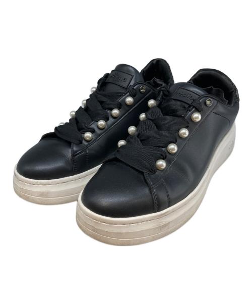 +DIANA（プラスダイアナ）+DIANA (プラスダイアナ) パールボタン付きスニーカー ブラック×ホワイト サイズ:24.5cmの古着・服飾アイテム