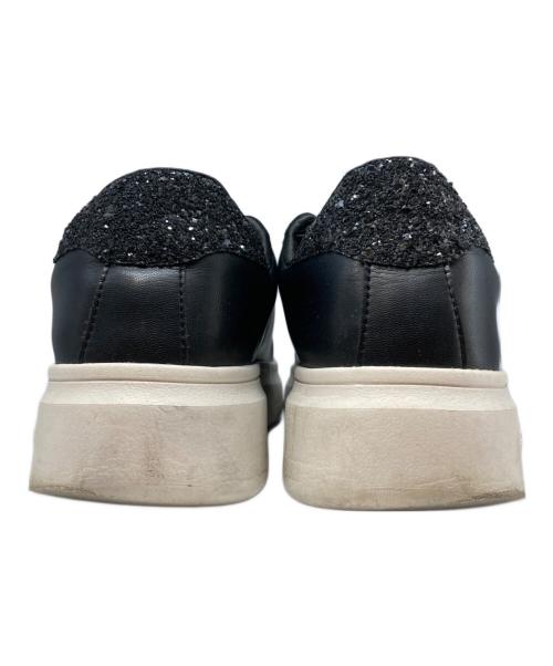 +DIANA（プラスダイアナ）+DIANA (プラスダイアナ) パールボタン付きスニーカー ブラック×ホワイト サイズ:24.5cmの古着・服飾アイテム