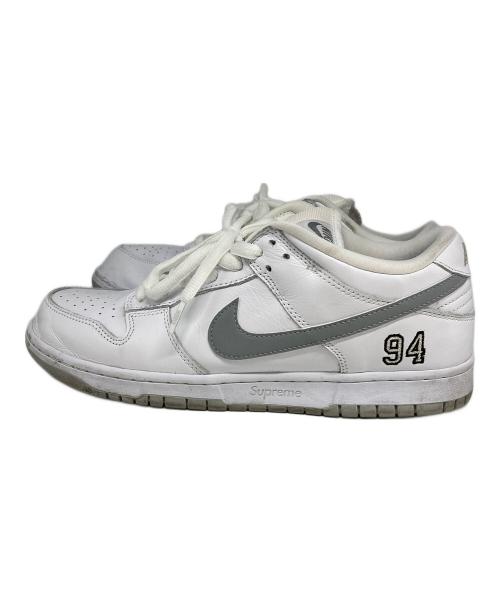 NIKE（ナイキ）NIKE (ナイキ) Supreme (シュプリーム) SB Dunk Low ホワイト サイズ:28.5の古着・服飾アイテム