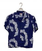 Sun Surfサンサーフ）の古着「HINOYA EXCLUSIVE S/S RAYON HAWAIIAN SHIRT」｜ネイビー