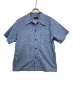 Dry Bonesドライボーンズ）の古着「BUBBBLE S/S Open Shirt」｜スカイブルー