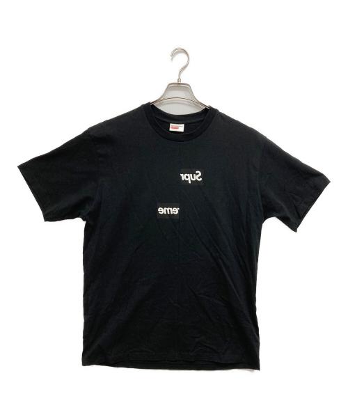 SUPREME（シュプリーム）SUPREME (シュプリーム) COMME des GARCONS SHIRT (コムデギャルソンシャツ) Split Box Logo Tee ブラック サイズ:Lの古着・服飾アイテム