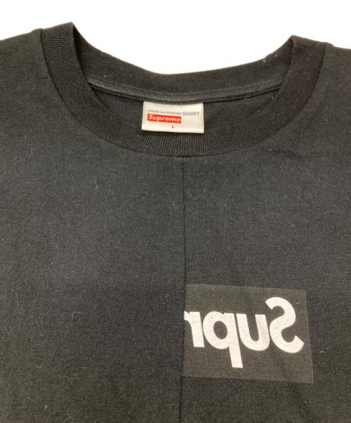 SUPREME（シュプリーム）SUPREME (シュプリーム) COMME des GARCONS SHIRT (コムデギャルソンシャツ) Split Box Logo Tee ブラック サイズ:Lの古着・服飾アイテム