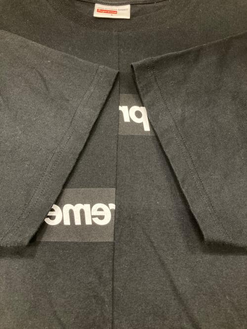 SUPREME（シュプリーム）SUPREME (シュプリーム) COMME des GARCONS SHIRT (コムデギャルソンシャツ) Split Box Logo Tee ブラック サイズ:Lの古着・服飾アイテム