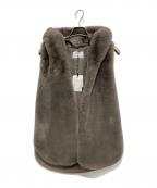 MARIED'ORマリードール）の古着「フード付きエコファーロングベスト」｜グレー