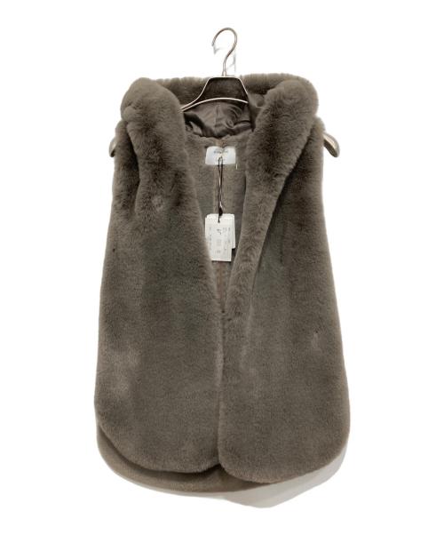 MARIED'OR（マリードール）MARIED'OR (マリードール) フード付きエコファーロングベスト グレー サイズ:38 未使用品の古着・服飾アイテム