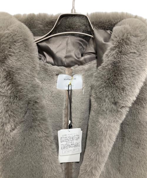 MARIED'OR（マリードール）MARIED'OR (マリードール) フード付きエコファーロングベスト グレー サイズ:38 未使用品の古着・服飾アイテム