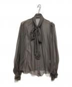 DOLCE & GABBANAドルチェ＆ガッバーナ）の古着「シアーボウタイブラウス」｜グレー