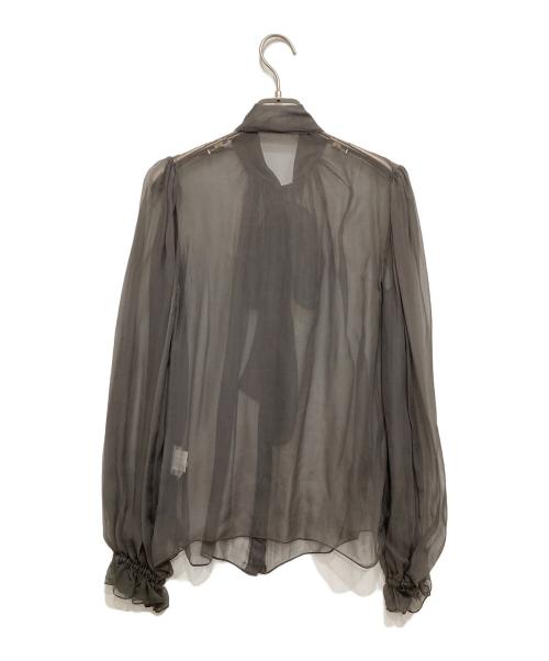 DOLCE & GABBANA（ドルチェ＆ガッバーナ）DOLCE & GABBANA (ドルチェ＆ガッバーナ) シアーボウタイブラウス グレー サイズ:40の古着・服飾アイテム