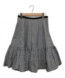 FOXEY NEWYORK（フォクシーニューヨーク）の古着「ギンガムスカート」｜ブラック×ホワイト