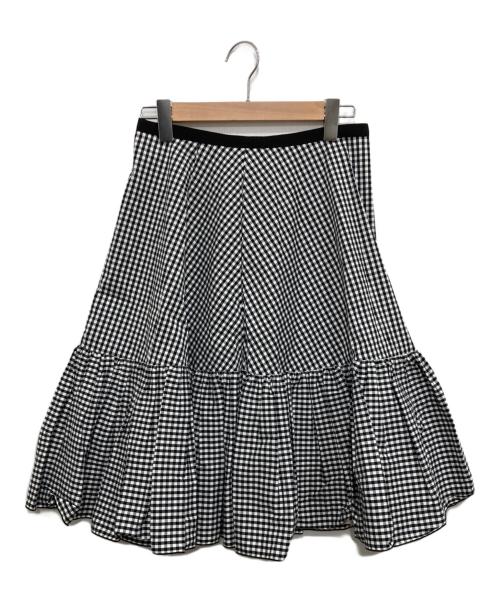 FOXEY NEWYORK（フォクシーニューヨーク）FOXEY NEWYORK (フォクシーニューヨーク) ギンガムスカート ブラック×ホワイト サイズ:40の古着・服飾アイテム