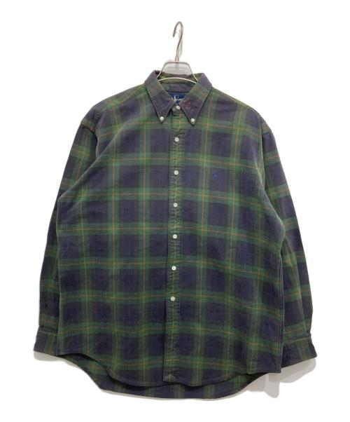 RALPH LAUREN（ラルフローレン）RALPH LAUREN (ラルフローレン) チェックBDシャツ ネイビー×グリーン サイズ:Lの古着・服飾アイテム