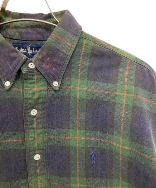 RALPH LAUREN（ラルフローレン）RALPH LAUREN (ラルフローレン) チェックBDシャツ ネイビー×グリーン サイズ:Lの古着・服飾アイテム
