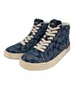COACHコーチ）の古着「CLIP SIG HIGHTOP ハイカットスニーカー」｜ネイビー