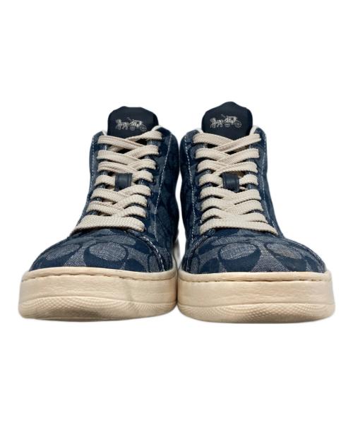 COACH（コーチ）COACH (コーチ) CLIP SIG HIGHTOP ハイカットスニーカー ネイビー サイズ:23cmの古着・服飾アイテム