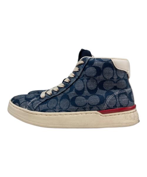 COACH（コーチ）COACH (コーチ) CLIP SIG HIGHTOP ハイカットスニーカー ネイビー サイズ:23cmの古着・服飾アイテム