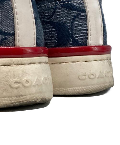 COACH（コーチ）COACH (コーチ) CLIP SIG HIGHTOP ハイカットスニーカー ネイビー サイズ:23cmの古着・服飾アイテム
