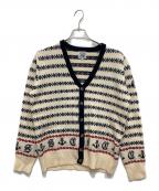 LUPO DI MARE SINA COVAルポ ディ マーレ シナコバ）の古着「Vネックカーディガン」｜アイボリー×ネイビー