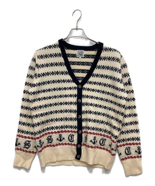 LUPO DI MARE SINA COVA（ルポ ディ マーレ シナコバ）LUPO DI MARE SINA COVA (ルポ ディ マーレ シナコバ) Vネックカーディガン アイボリー×ネイビー サイズ:Lの古着・服飾アイテム