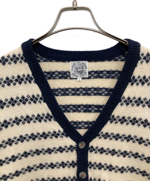 LUPO DI MARE SINA COVA（ルポ ディ マーレ シナコバ）LUPO DI MARE SINA COVA (ルポ ディ マーレ シナコバ) Vネックカーディガン アイボリー×ネイビー サイズ:Lの古着・服飾アイテム