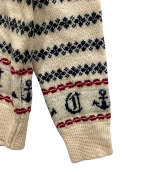 LUPO DI MARE SINA COVA（ルポ ディ マーレ シナコバ）LUPO DI MARE SINA COVA (ルポ ディ マーレ シナコバ) Vネックカーディガン アイボリー×ネイビー サイズ:Lの古着・服飾アイテム