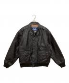 airborneエアボーン）の古着「レザーフライトジャケット」｜ブラック