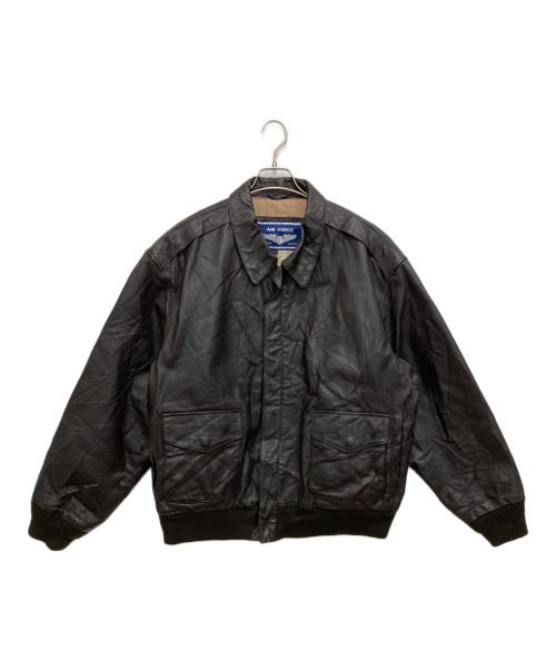 airborne（エアボーン）AIRBORNE (エアボーン) レザーフライトジャケット ブラック サイズ:XLの古着・服飾アイテム